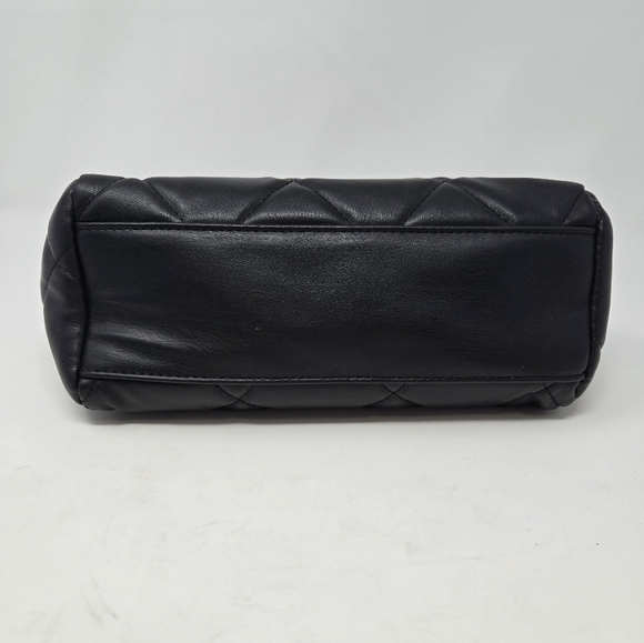 BADGLEY MISCHKA BLACK QUILTED TOP HANDLE PURSE NWOT BLACK WALLET FAUX LEATHER - Picture 13 of 16